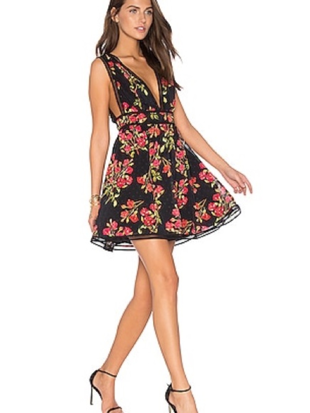 NBD Isaac Dress in Red Floral Print